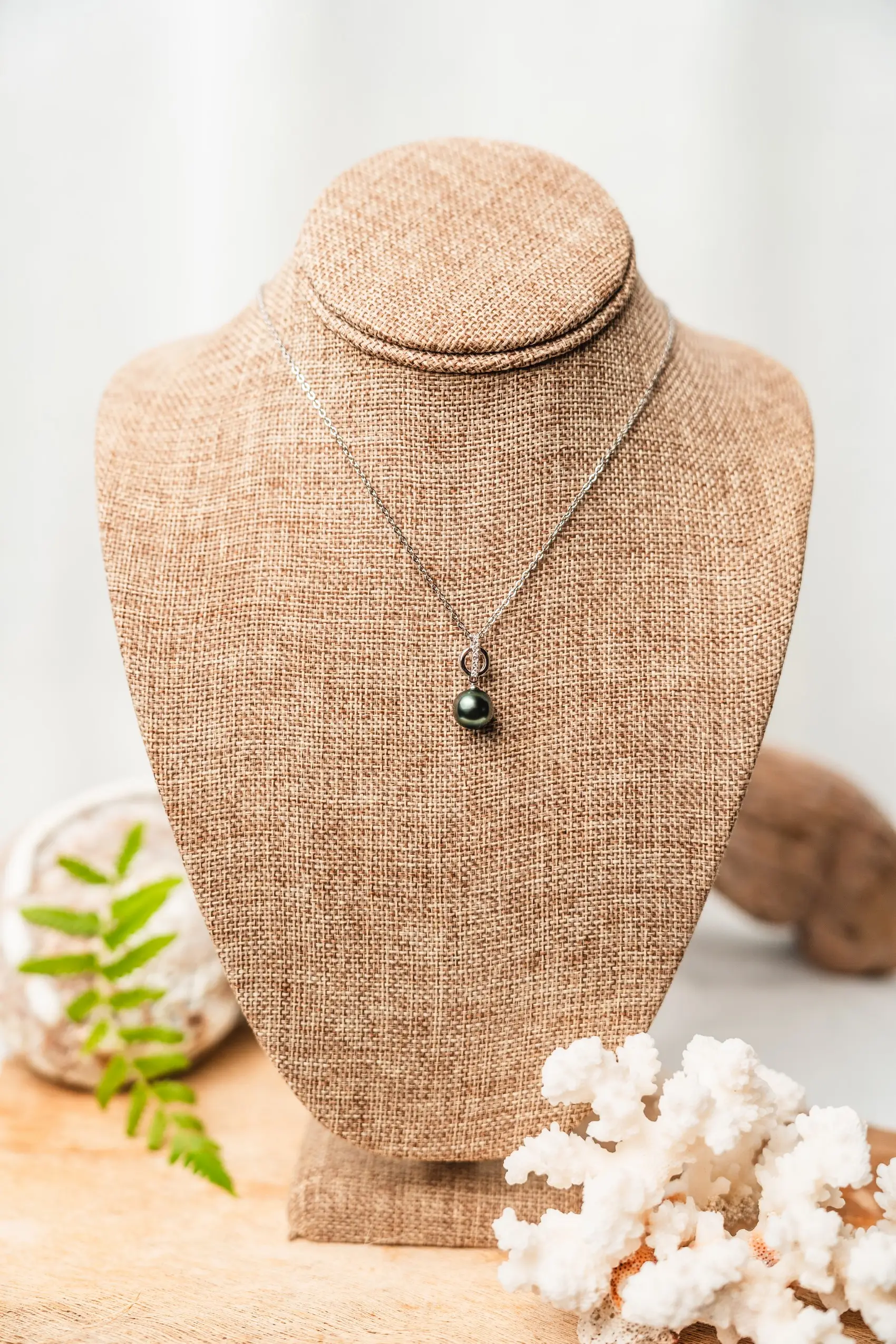 Pendentif Zircons Argent 925 Rhodie Et Vraie Perle De Tahiti